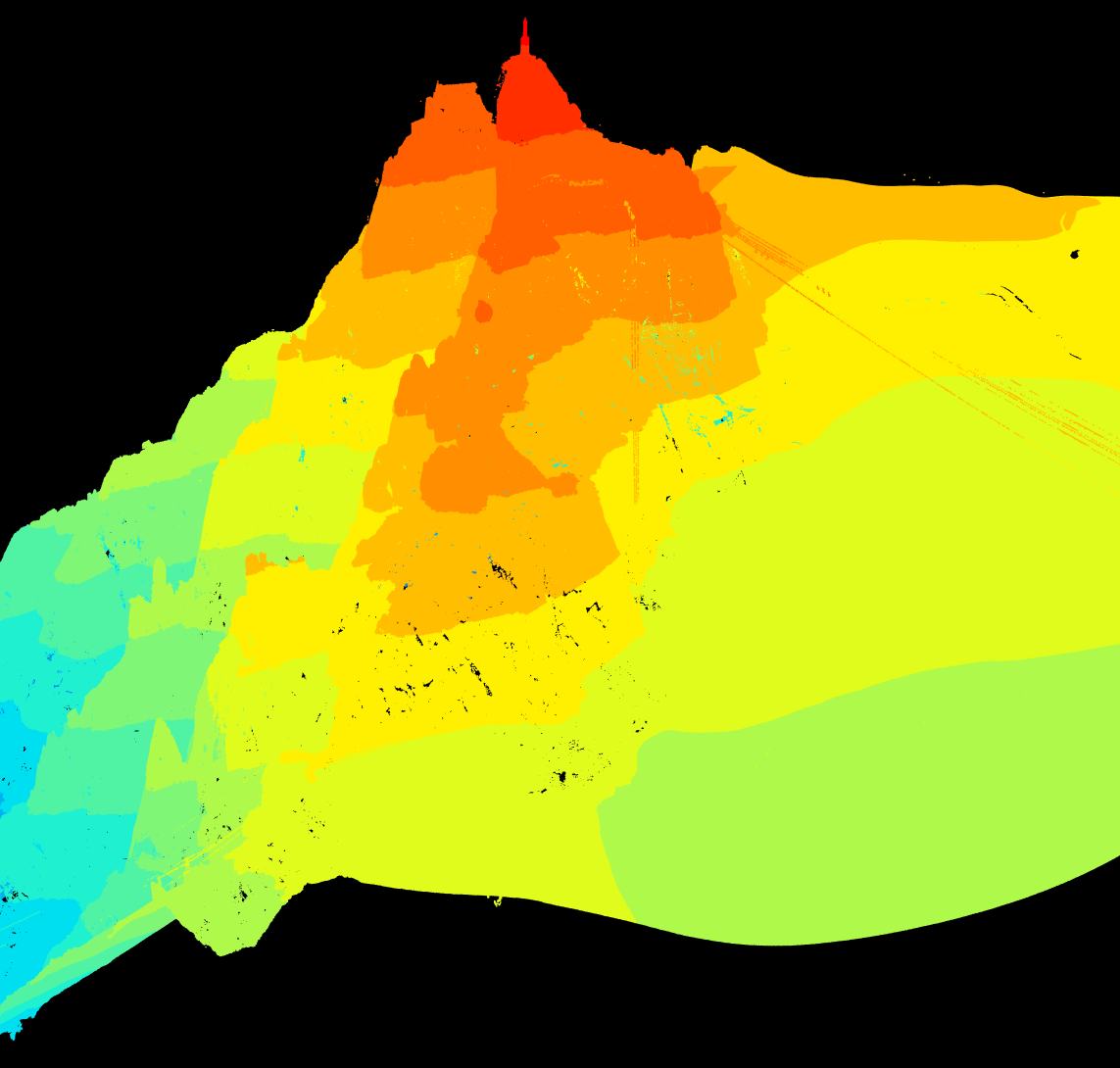 A 3d rendering of the Aiguille du Midi from LIDAR data